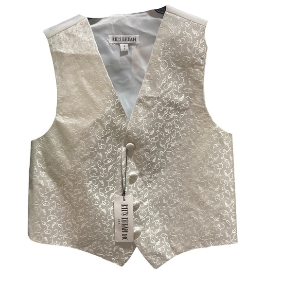 Kids Dream Ivory Flower Vest Tie Set Boys and Youth - Picture 2 of 5